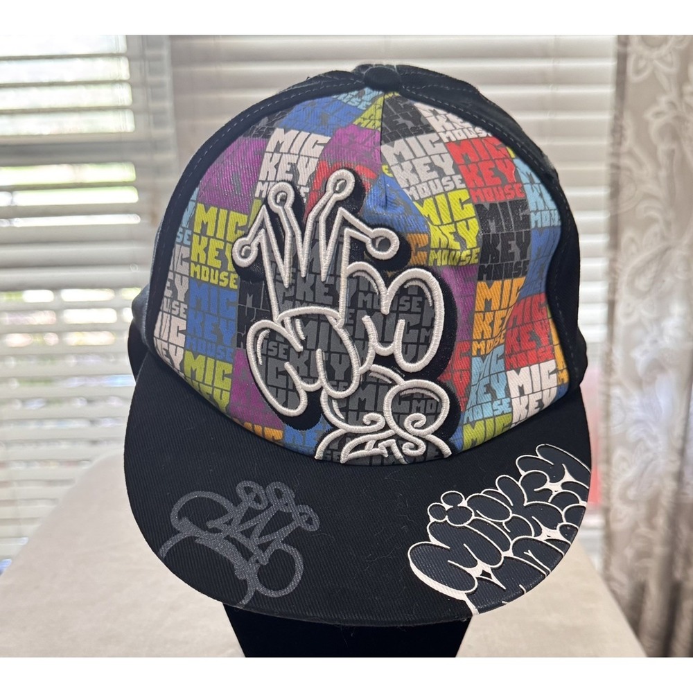 Disney Parks Hat‎ Adult OS Mickey Mouse Graffiti Streetwear Baseball Cap Y2K